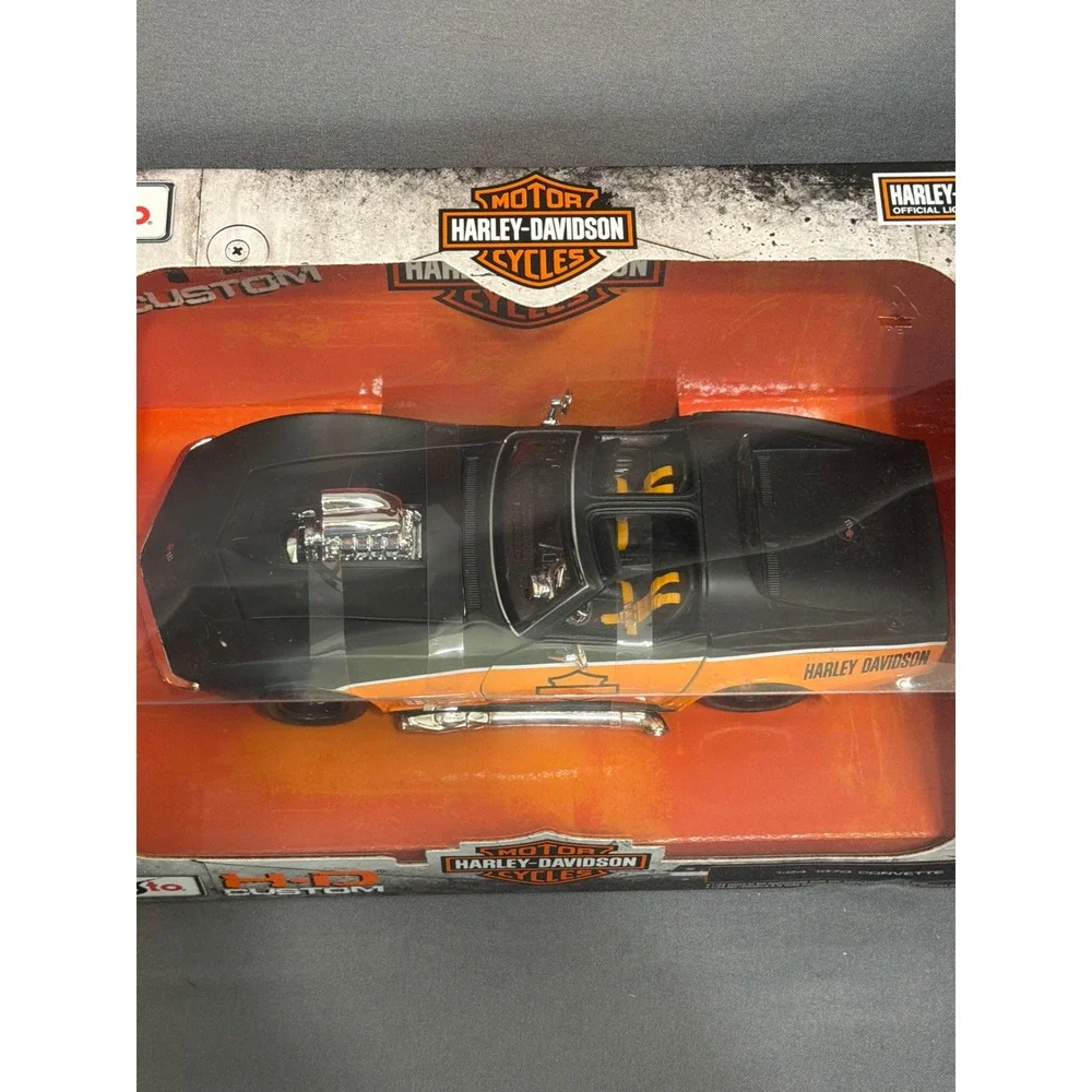 Maisto H-D Custom 1:24 1970 Corvette Die-Cast Harley-Davidson Black Orange 32193